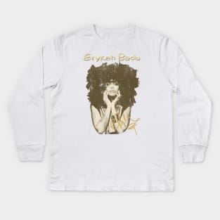 Erykah Badu Vintage Halftone Style Fan Art Signature Fresh Design Kids Long Sleeve T-Shirt